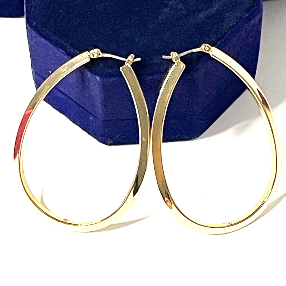 Gold-Tone 2 1/2" Hoop Earrings